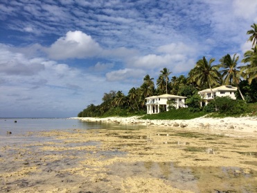 Some of the houses in Rarotonga are perched right on the shore