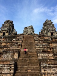 Many international teams are involved in the restoration and conservation of Angkor. This temple - Ta Keo - is being restored by a Chinese team