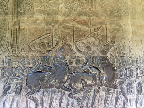 Many cultures think it brings good luck to touch the wall reliefs, resulting in the polished look seen here. Nowadays barriers stand between the reliefs and the visitors