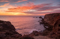 Sunset at Carrapateira, Portugal (composite image, 16mm, 1/110s & 1/150s, f1.4 & f2.5, ISO 200)