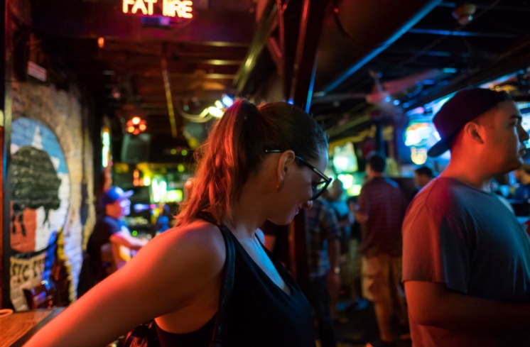 The Tall Doctor at Sixth Street, Austin, Texas (16mm, 1/60s, f1.4, ISO 5000)